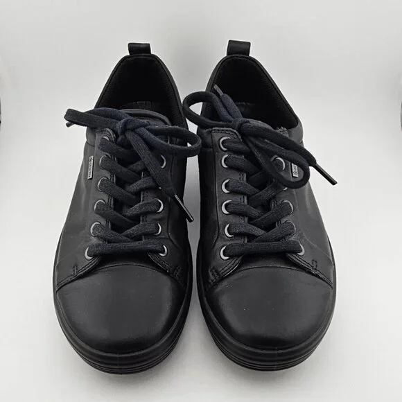 Ecco Shoes Ecco Soft Black Goretex Tie Sneaker Womens 65